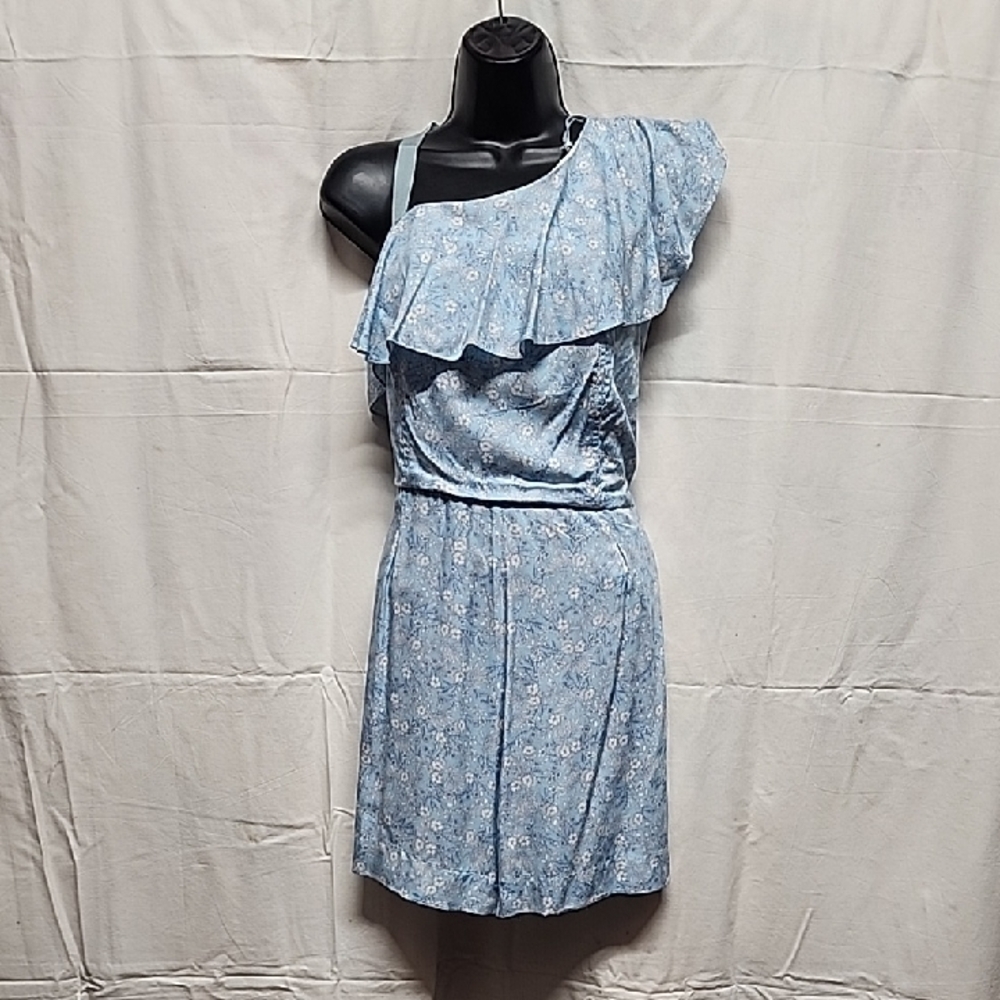 6 Shore Road One-Shoulder Light Blue Floral Romper, Size 8 - Picture 2 of 6